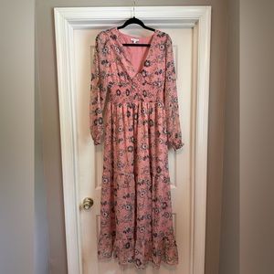 Long sleeve pink dress